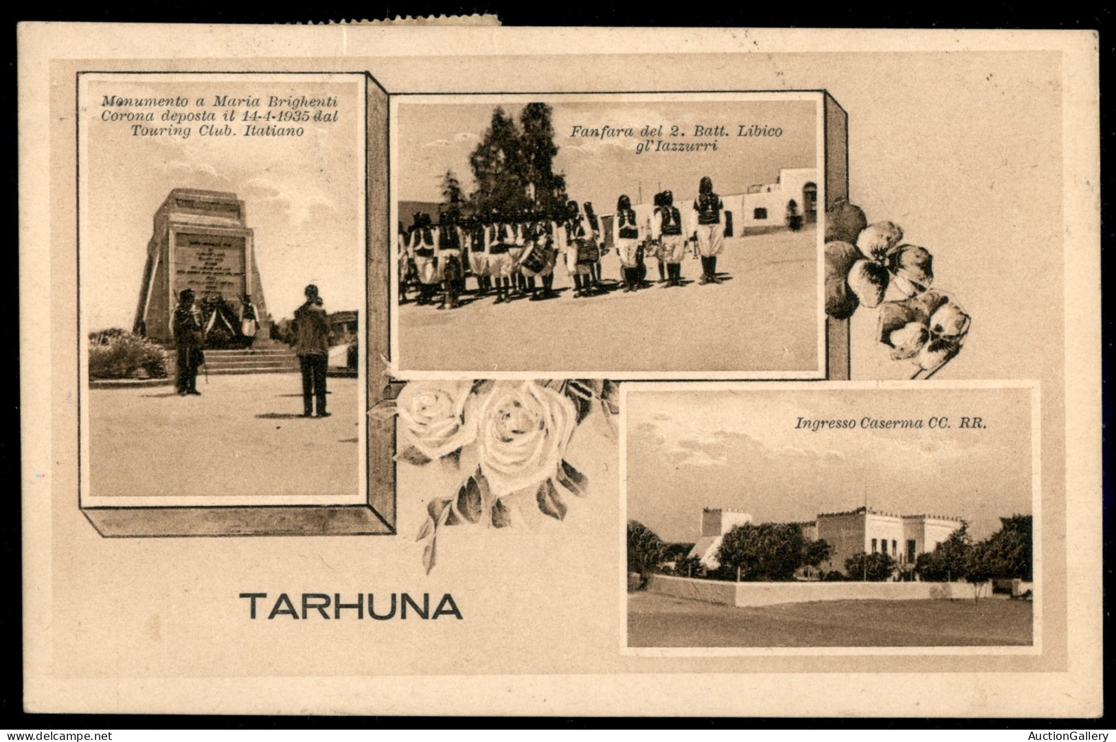 Colonie - Libia - Tarhuna Tripolitania 21.10.35 - Coppia Del 10 Cent (47) Su Cartolina Per Carrara - Altri & Non Classificati