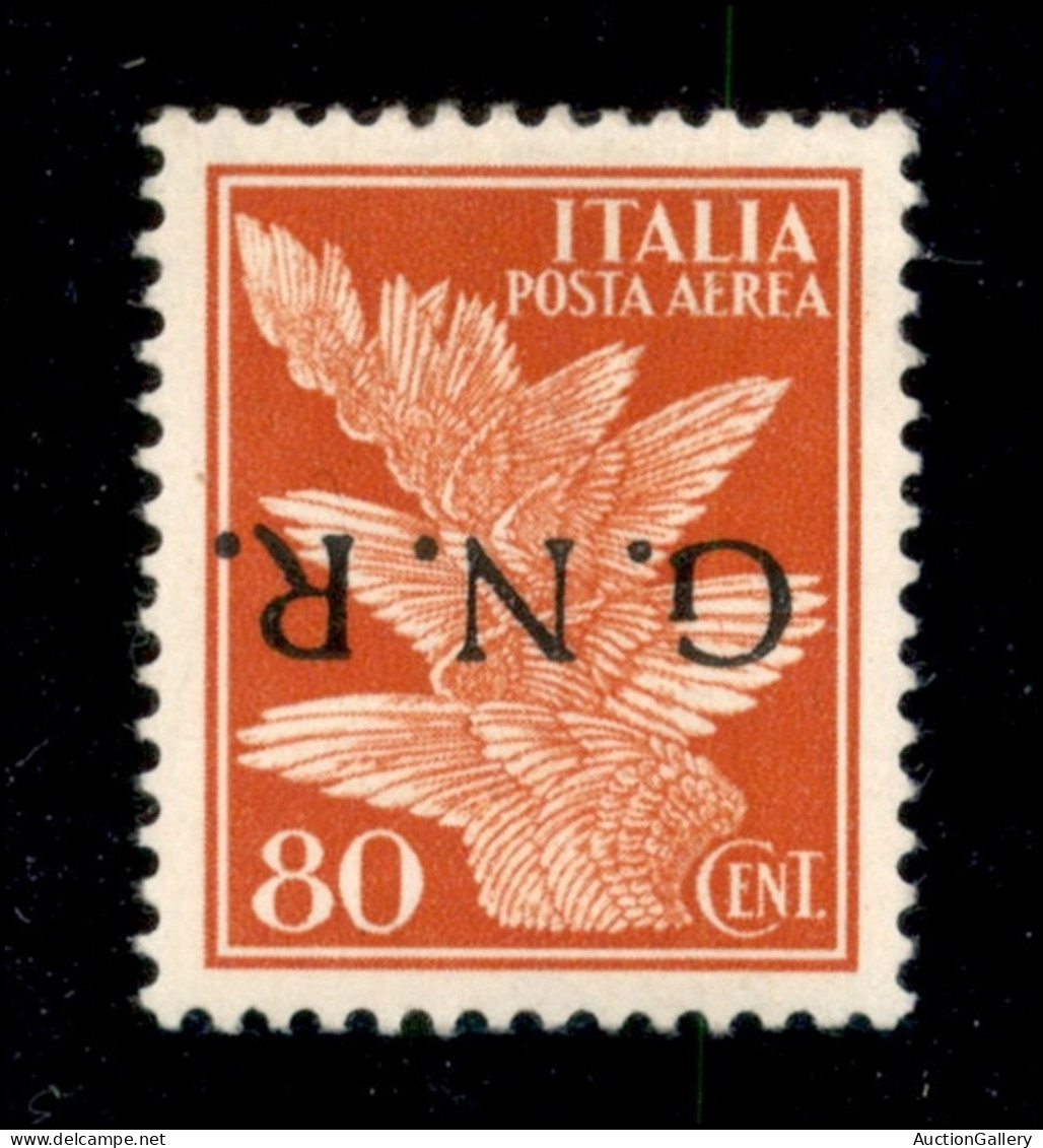 Repubblica Sociale Italiana - G.N.R. Verona - 80 Cent (120a) Con Soprastampa Caqpovolta - Gomma Integra - Oliva + Fiecch - Other & Unclassified