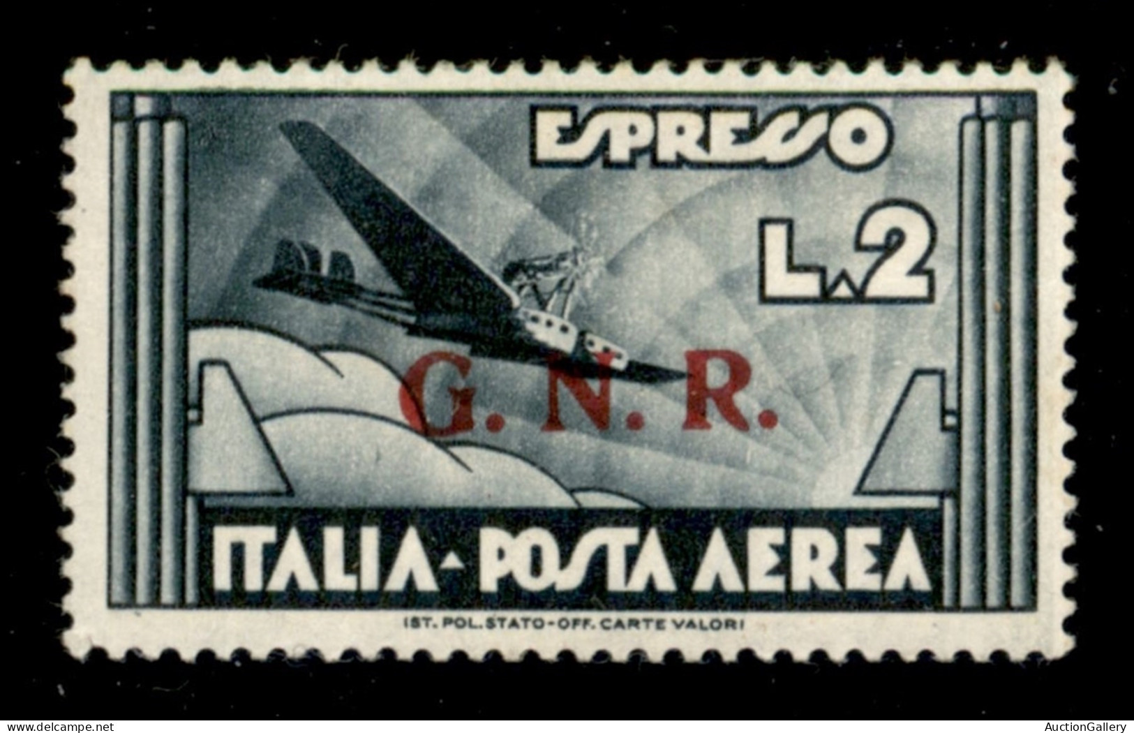 Repubblica Sociale Italiana - G.N.R. Verona - 1944 - 2 Lire Aeroespresso (125) - Gomma Originale - Cert. Diena - Sonstige & Ohne Zuordnung