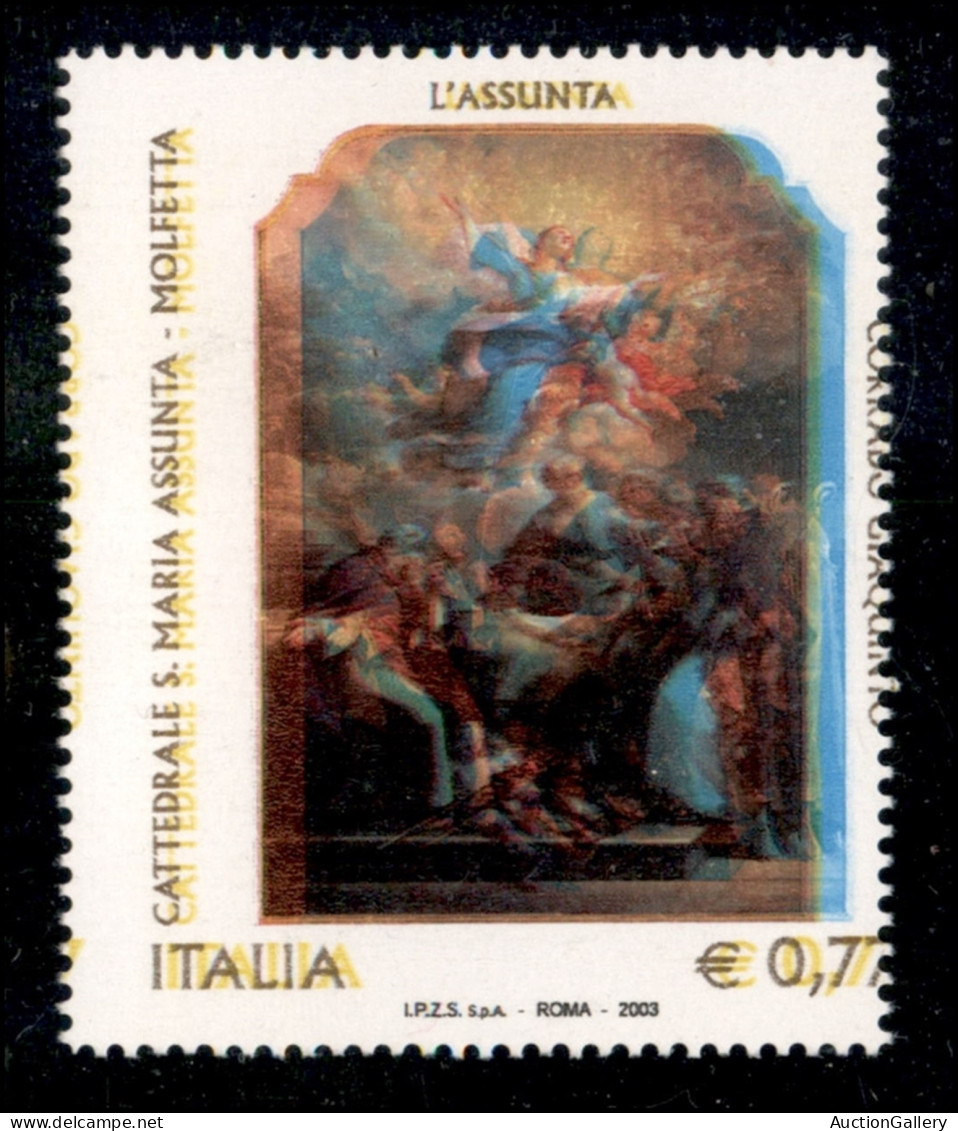 Repubblica - Posta Ordinaria - 2003 - 0,77 € Giaquinto (2697 - Specializzato 2697Sc) Con Stampa Del Giallo E Dell'azzurr - Otros & Sin Clasificación