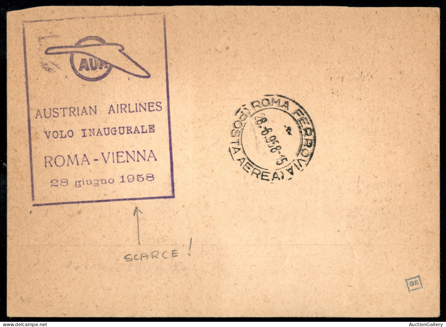 Repubblica - Aerogrammi - 1958 (26 Giugno) - Roma Vienna (Pellegrini 866) - Aerogramma Dal Vaticano - Otros & Sin Clasificación