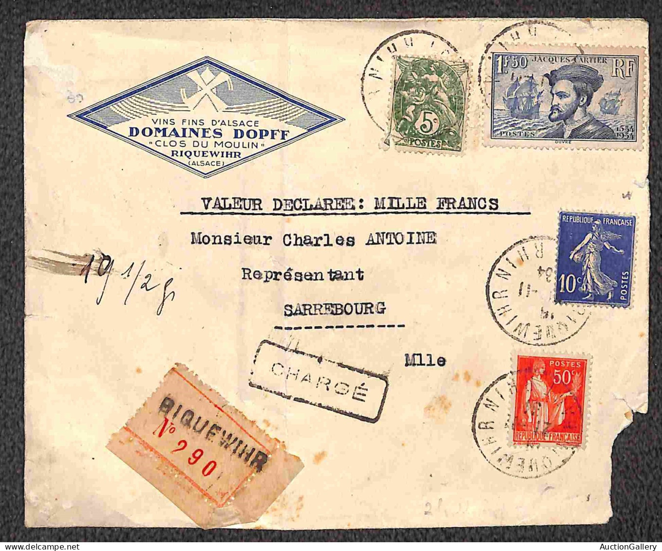 Europa - Francia - Assicurata Da Biquewihr A Sarrebourg Del 21.11.1934 - Other & Unclassified