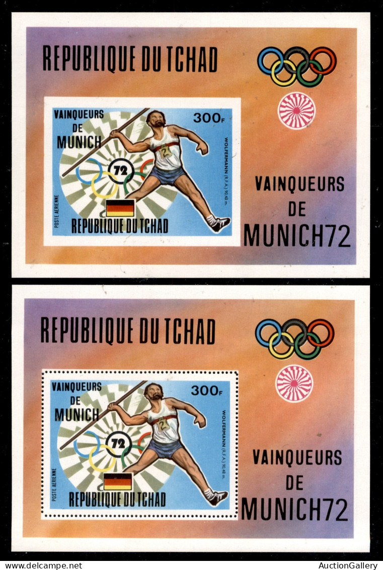 Oltremare - Ciad - 1972 - Vincitori Olimpiadi Monaco I (620/625 A + B + Foglietti 54 A + B) - Gomma Integra - Sonstige & Ohne Zuordnung