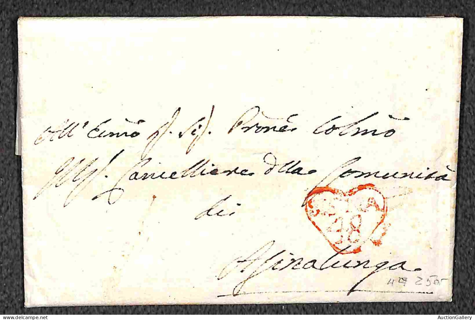 Prefilateliche E Documenti - Italia - Siena (16/1805 - 18/1805 - 48/1806 - 55/1793) A Cuore In Rosso - Quattro Lettere - Sonstige & Ohne Zuordnung