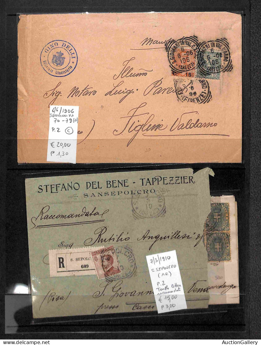 Lotti e Collezioni - Area Italiana  - REGNO - 1896/1914 - Tondo Riquadrati - Collezione di oltre 130 buste e cartoline d