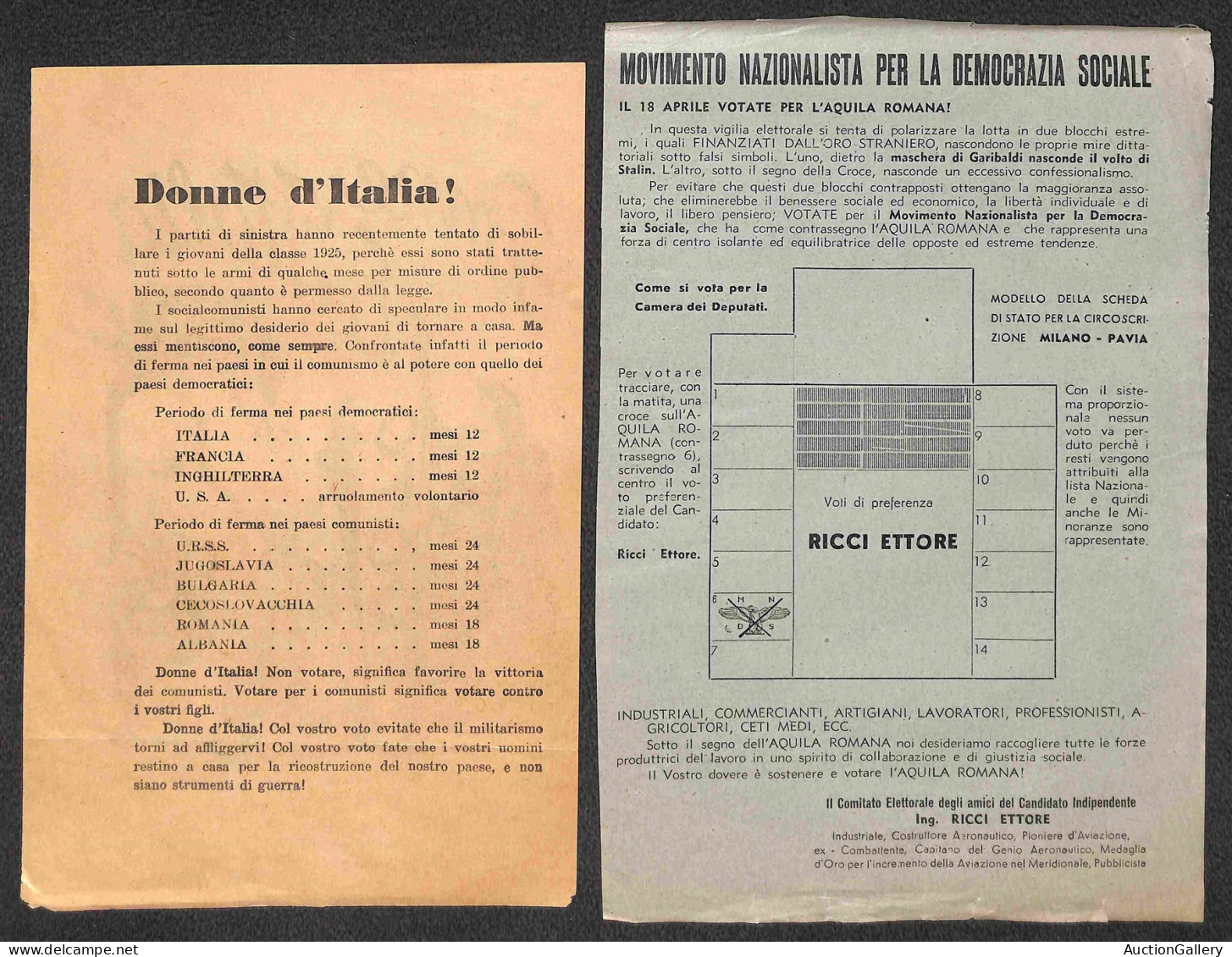 Lotti E Collezioni - Area Italiana  - REPUBBLICA - 1948 - Elezioni Nazionali - Lotto Di 12 Volantini Di Propaganda Elett - Sonstige & Ohne Zuordnung