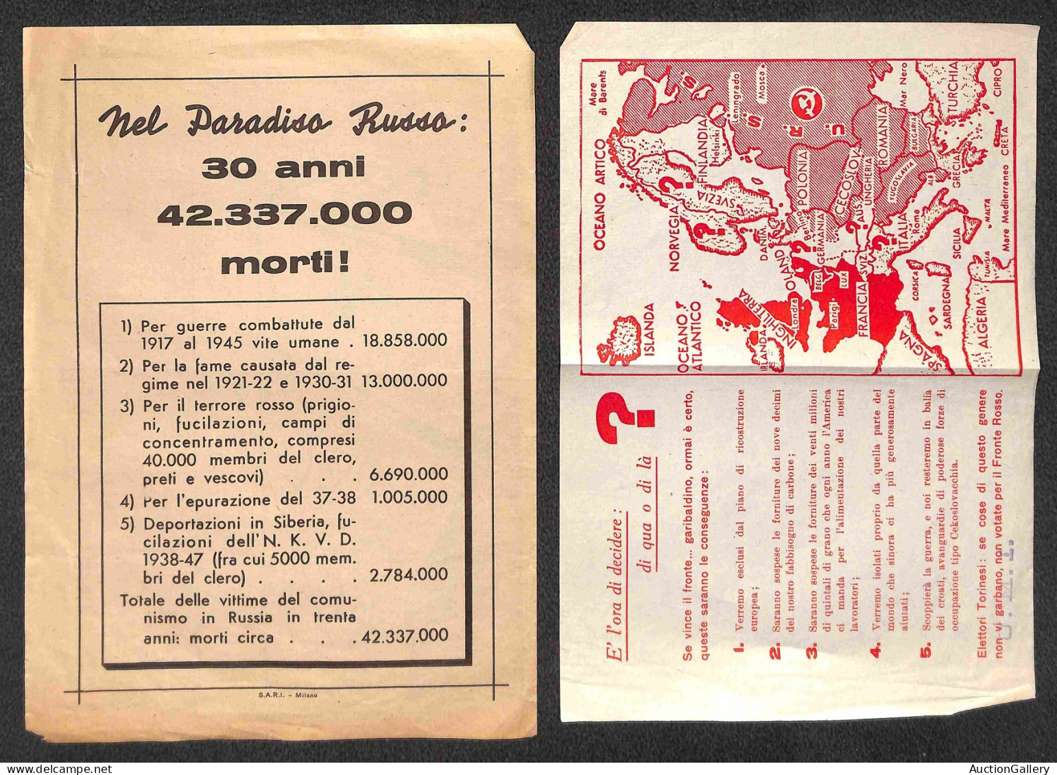 Lotti E Collezioni - Area Italiana  - REPUBBLICA - 1948 - Elezioni Nazionali - Lotto Di 12 Volantini Di Propaganda Elett - Otros & Sin Clasificación