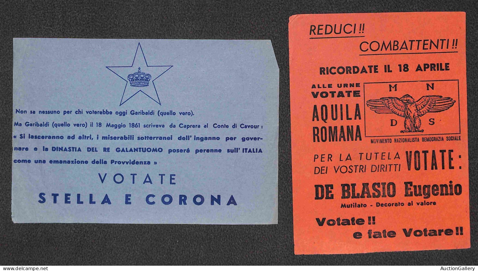 Lotti e Collezioni - Area Italiana  - REPUBBLICA - 1948 - Elezioni Nazionali - lotto di 12 volantini di propaganda elett