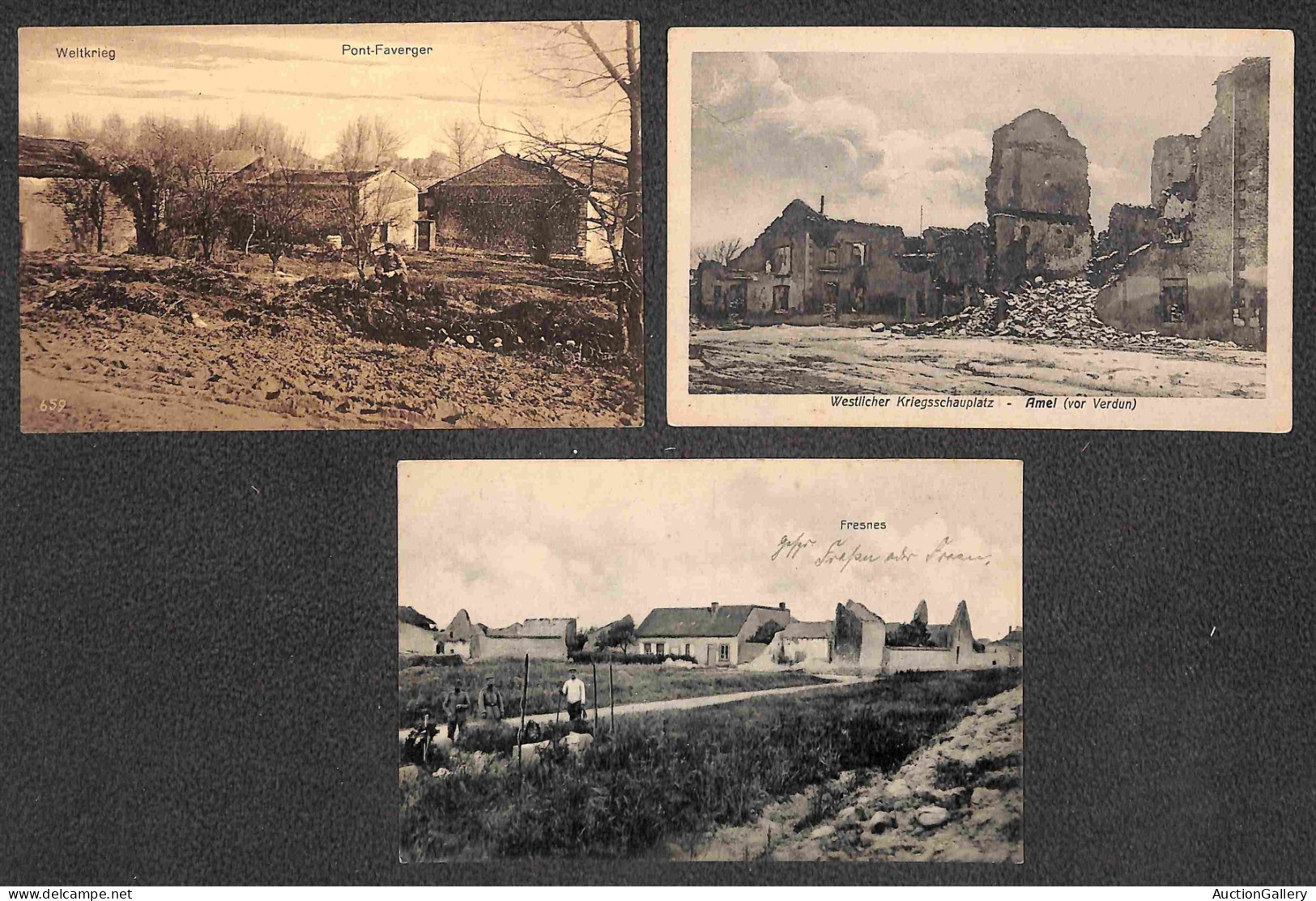 Lotti e Collezioni - Area Italiana  - CARTOLINE - 1914/1920 - Piccolo insieme di 11 cartoline di alcuni paesini europei 