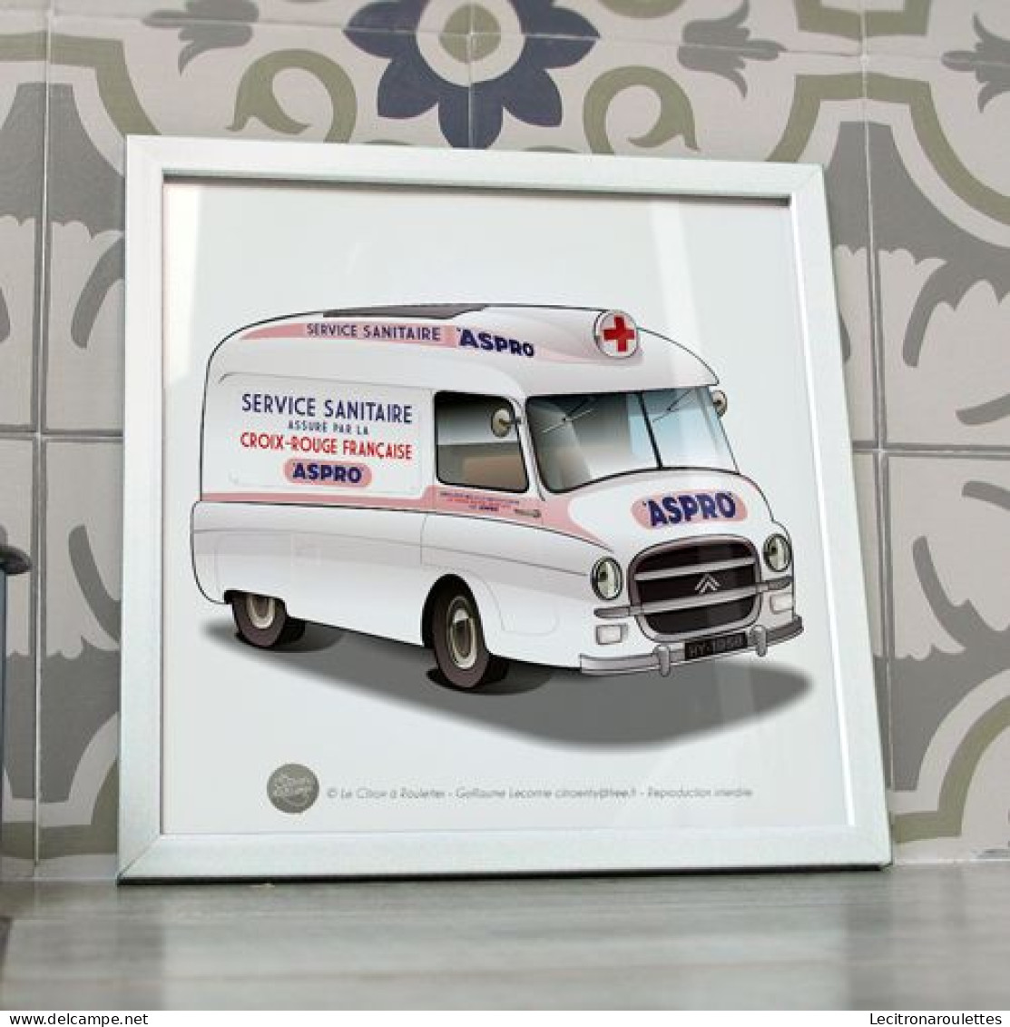 Citroën Hy - Poster HY Ambulance Du Tour De France Aspro 1958 - Trucks