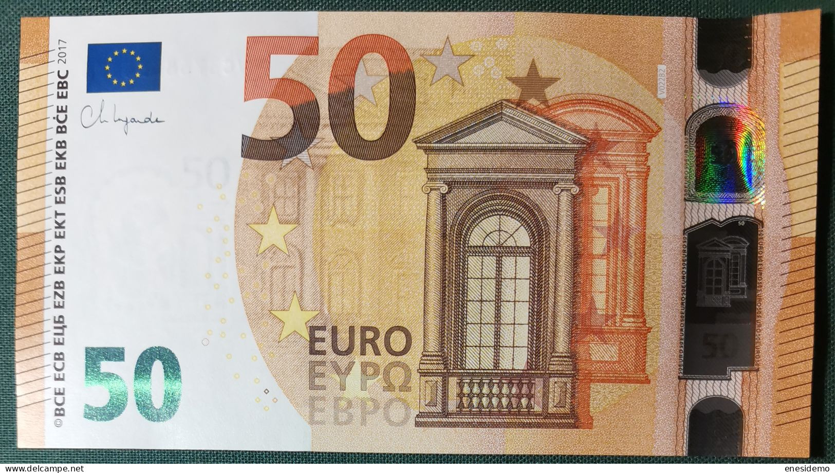 50 EURO SPAIN 2017 LAGARDE V022B2 VC SC FDS UNC. PERFECT - 50 Euro