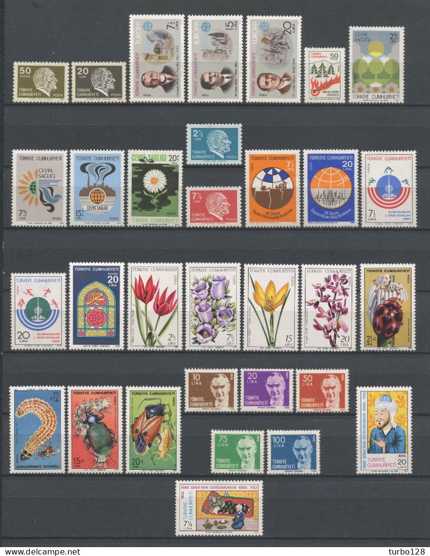 TURQUIE Année 1980 ** Complète N° 2277/2308 Neufs MNH Luxe C 30.60 € Jahrgang Ano Completo Full Year - Années Complètes