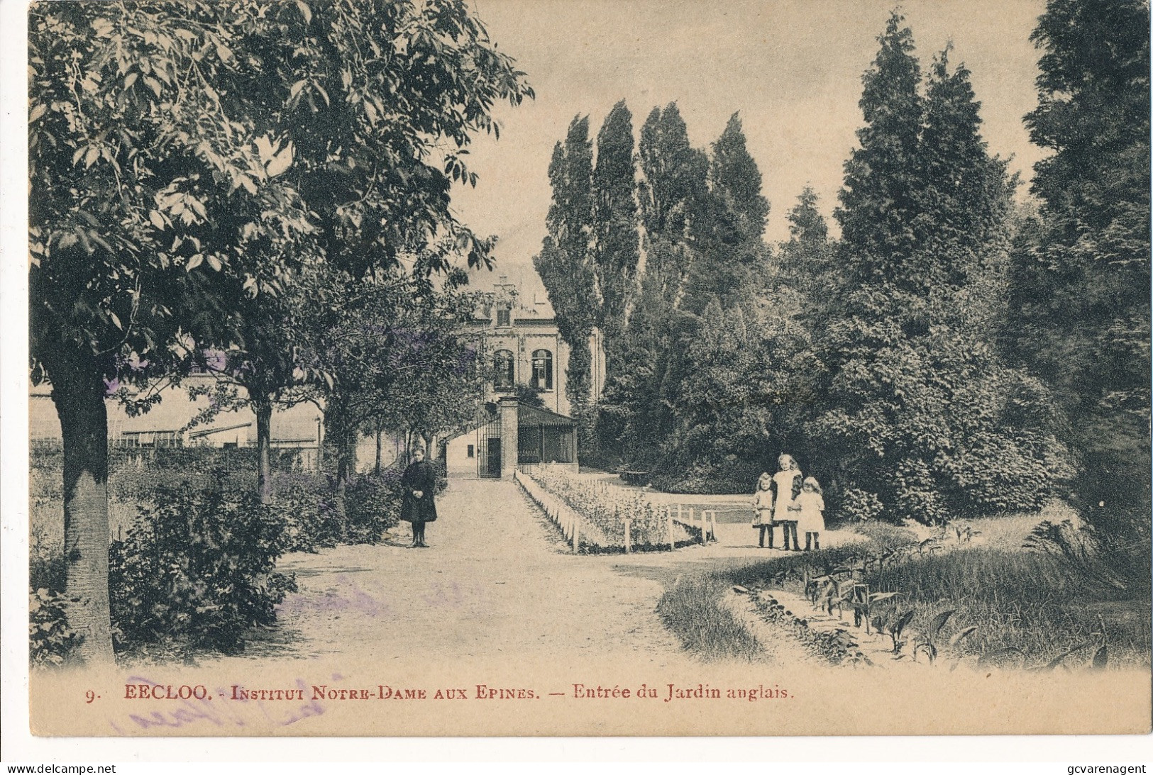 INSTITUT NOTRE DAME AUX EPINES  == ENTREE DU JARDIN ANGLAIS     2 SCANS - Eeklo