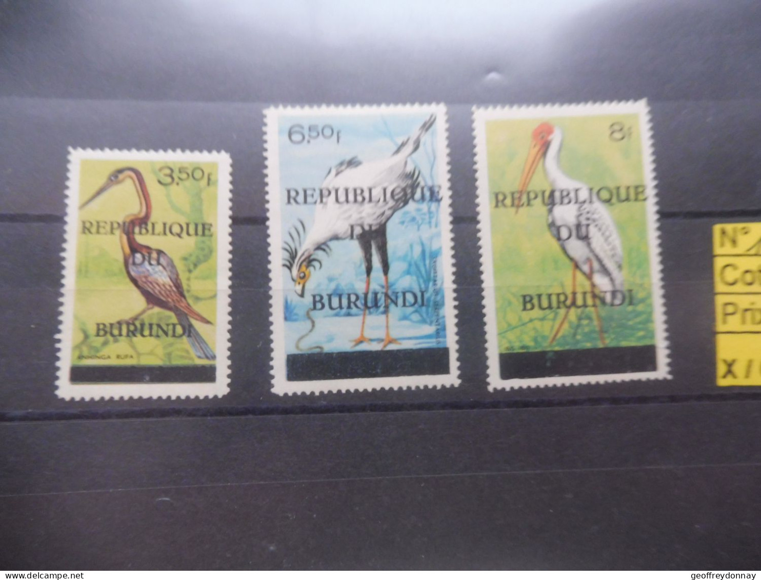 Burundi  Poste Aerienne Pa  190/192/193 Oiseaux Vogels Mnh Neuf ** - Nuovi