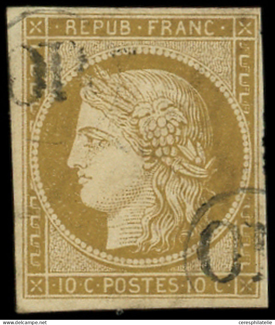 EMISSION DE 1849 - 1    10c. Bistre-jaune, Obl. OR, TB. C - 1849-1850 Cérès