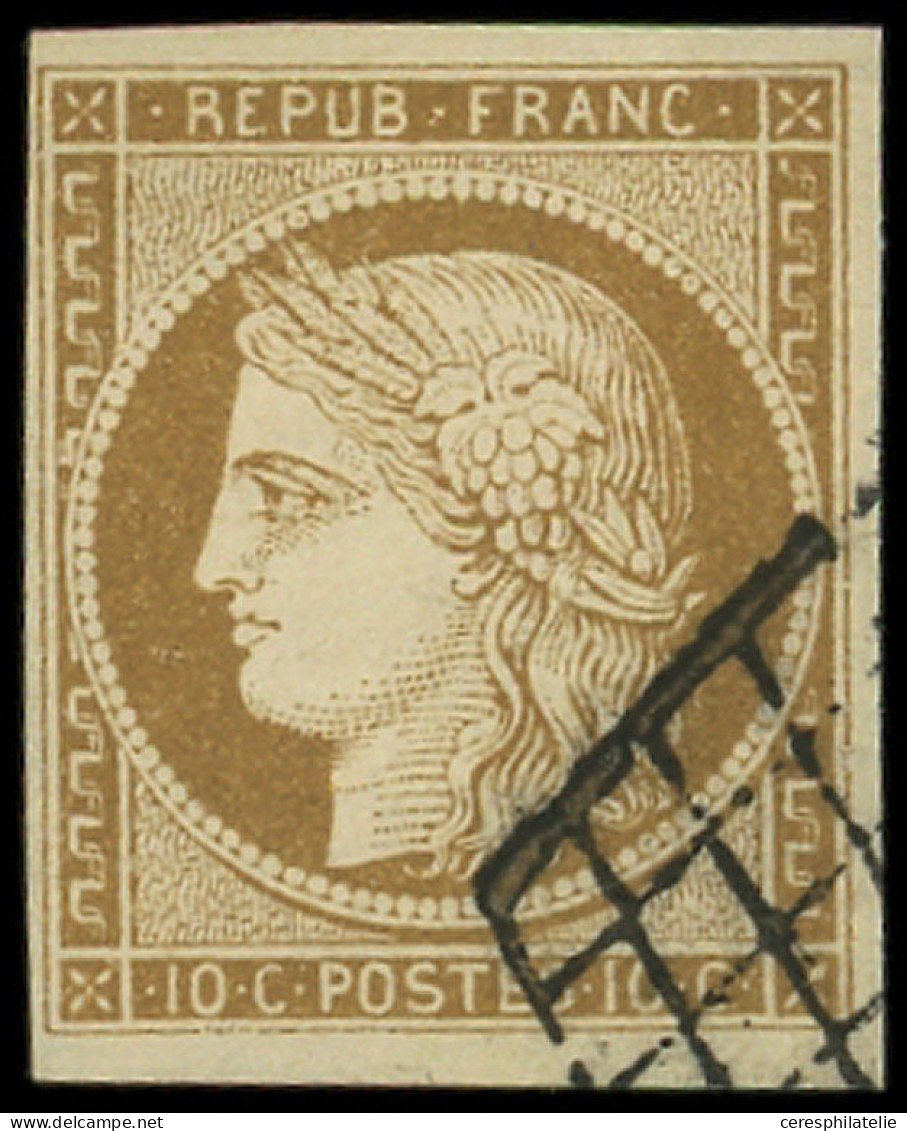 EMISSION DE 1849 - 1a   10c. Bistre-brun, Obl. GRILLE, Effigie Dégagée, TTB - 1849-1850 Cérès