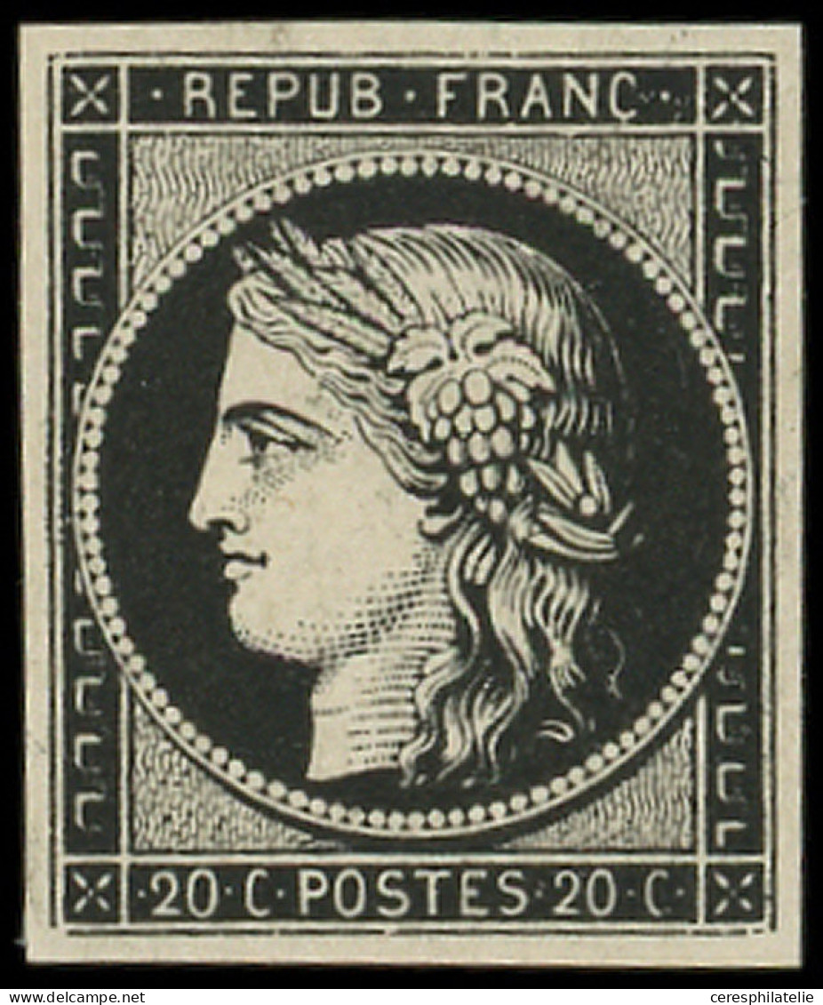 (*) EMISSION DE 1849 - 3j   20c. Noir, Impression Fine, Tirage De Londres, TB - 1849-1850 Ceres