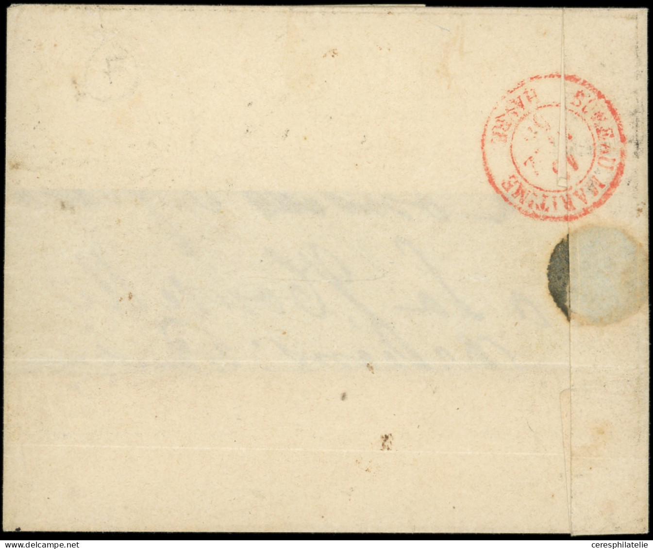 Let EMISSION DE 1849 - 3    20c. Noir Sur Jaune, BANDE De 3 Défse, Obl. GRILLE Et Cachet Américain Rouge Sur LSC, Càd T1 - 1849-1876: Periodo Clásico