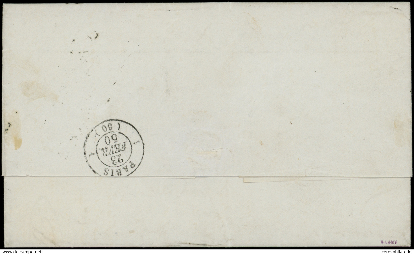 Let EMISSION DE 1849 - 3a   20c. Noir Sur Blanc, PAIRE Bdf, Obl. GRILLE S. LAC, Càd T15 LYON 21/2/50, TTB. C - 1849-1876: Période Classique