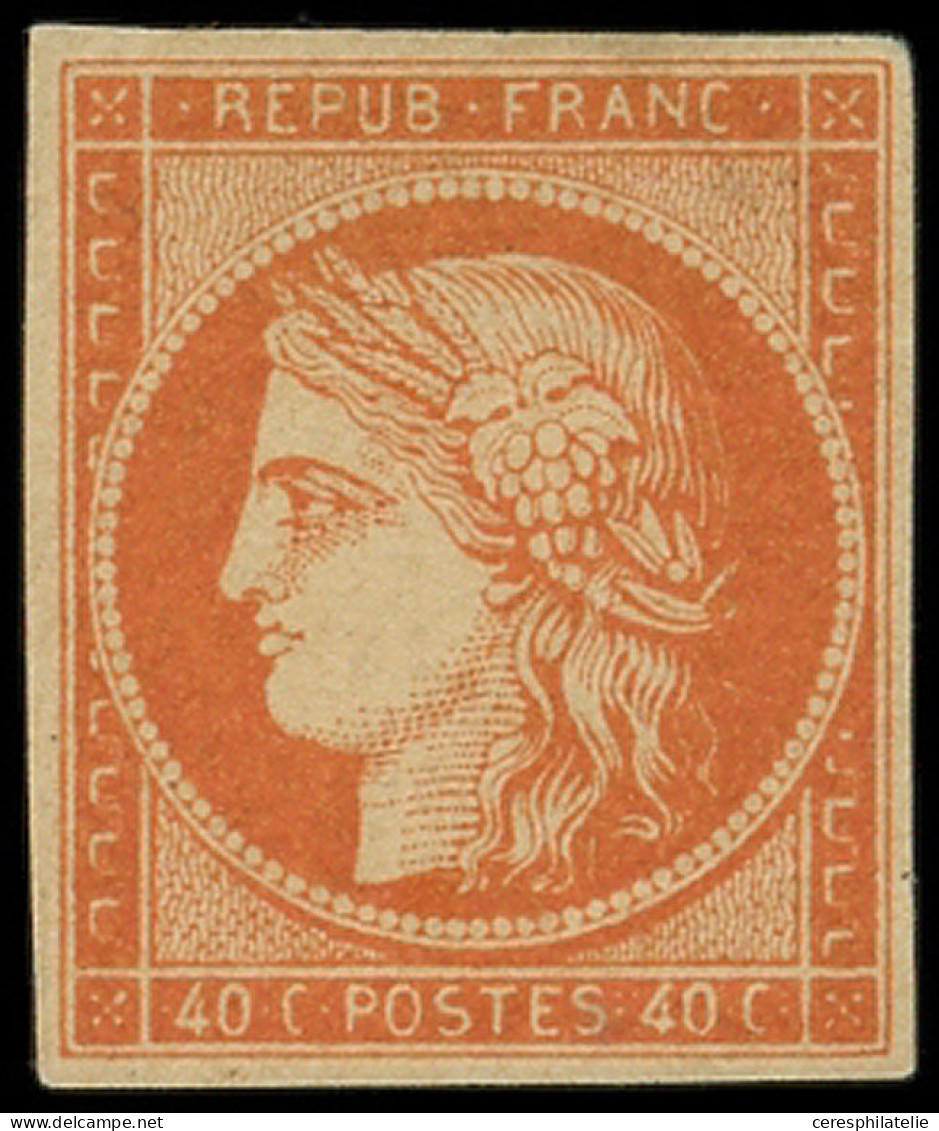 * EMISSION DE 1849 - 5    40c. Orange, Légère Froissure De Gomme, Sinon TB - 1849-1850 Ceres