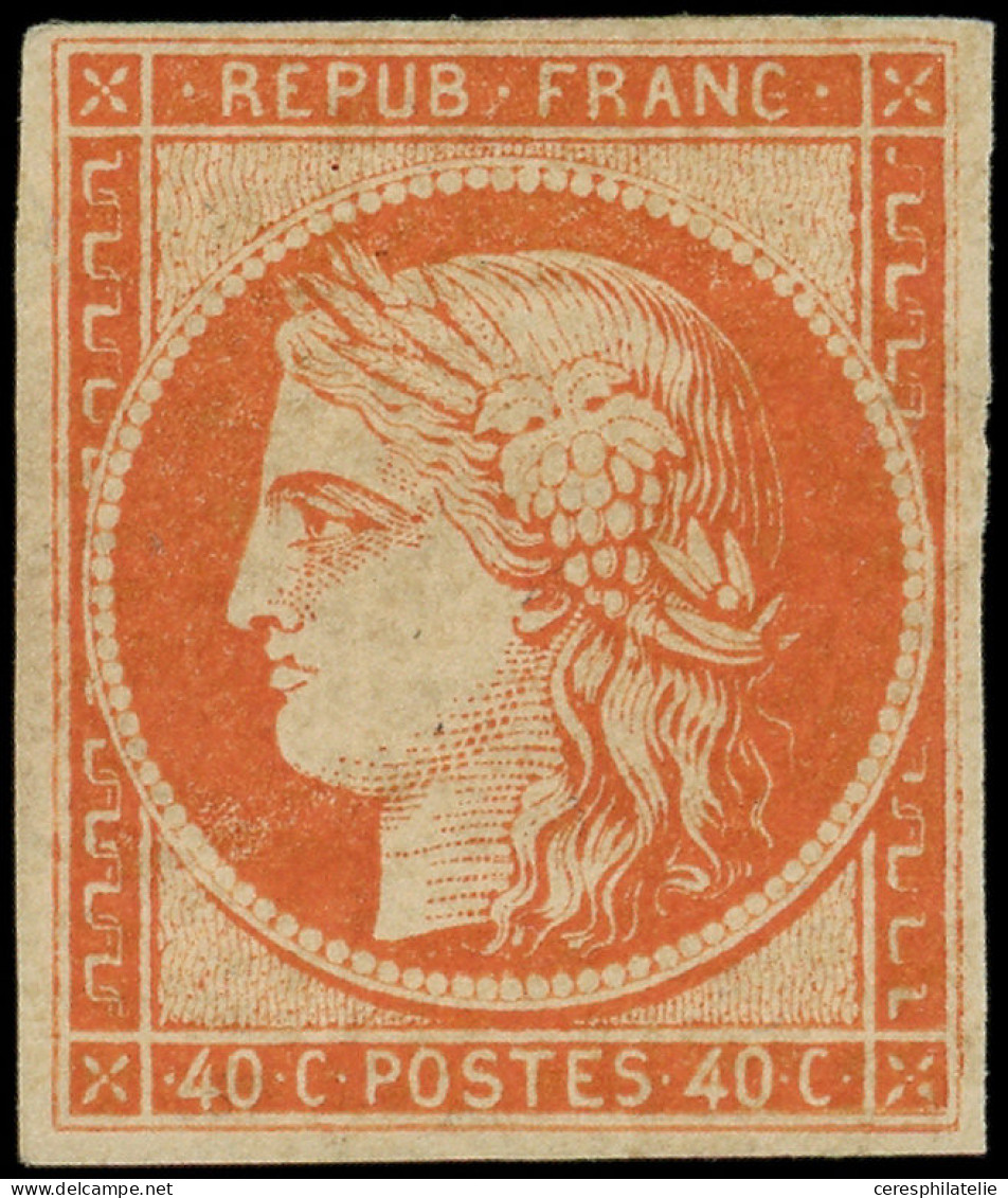 * EMISSION DE 1849 - 5A    40c. Orange Foncé Avec Sa Gomme Caractéristique, Très Frais Et TTB. C - 1849-1850 Cérès