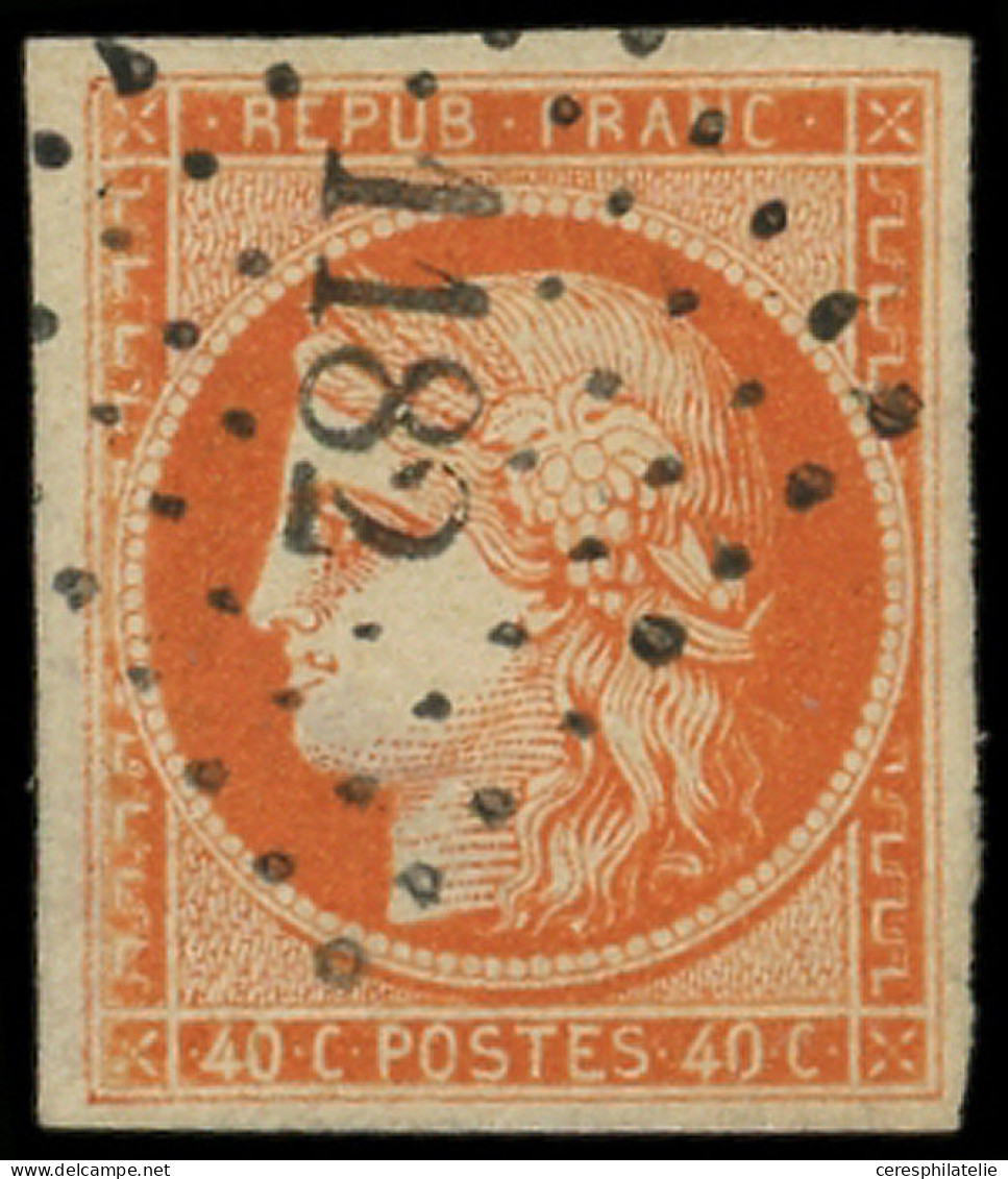 EMISSION DE 1849 - 5    40c. Orange, Très Bien Margé, Obl. PC 1182 De LA COURONNE, TTB - 1849-1850 Ceres