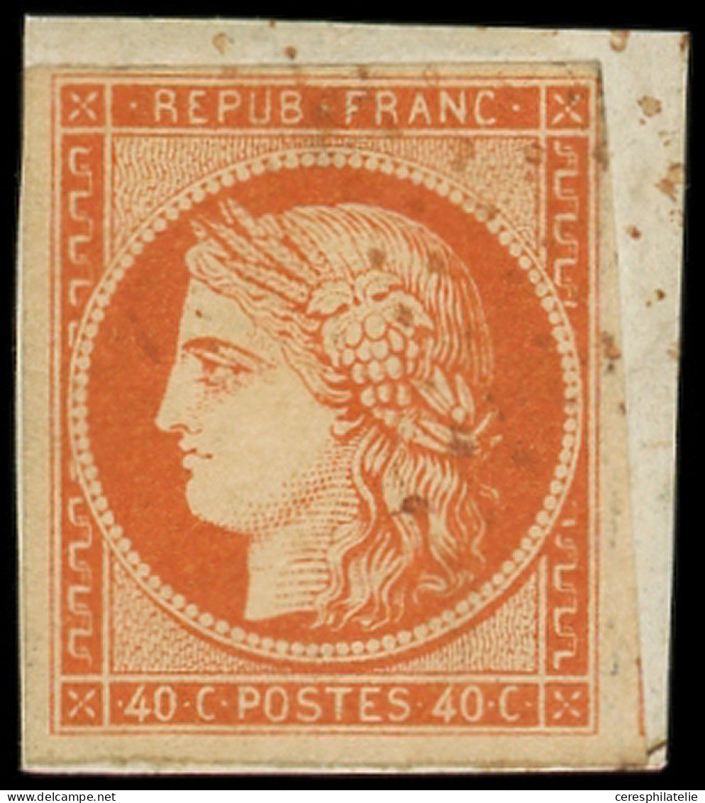 EMISSION DE 1849 - 5    40c. Orange, Obl. ROUGE Sur Petit Fragt, TB. C - 1849-1850 Cérès