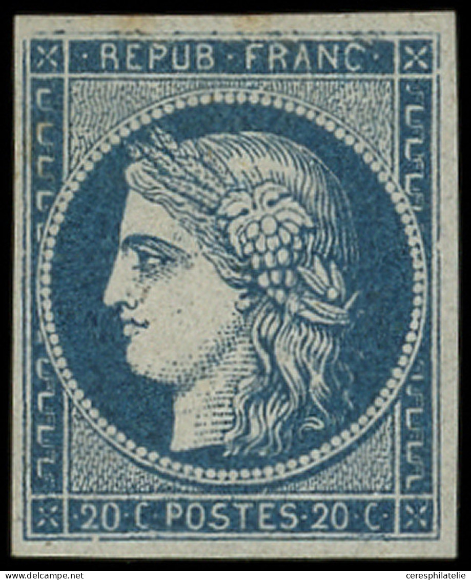 * EMISSION DE 1849 - 8a   20c. Bleu Foncé, "Marquelet", TB, Certif. Robineau - 1849-1850 Cérès