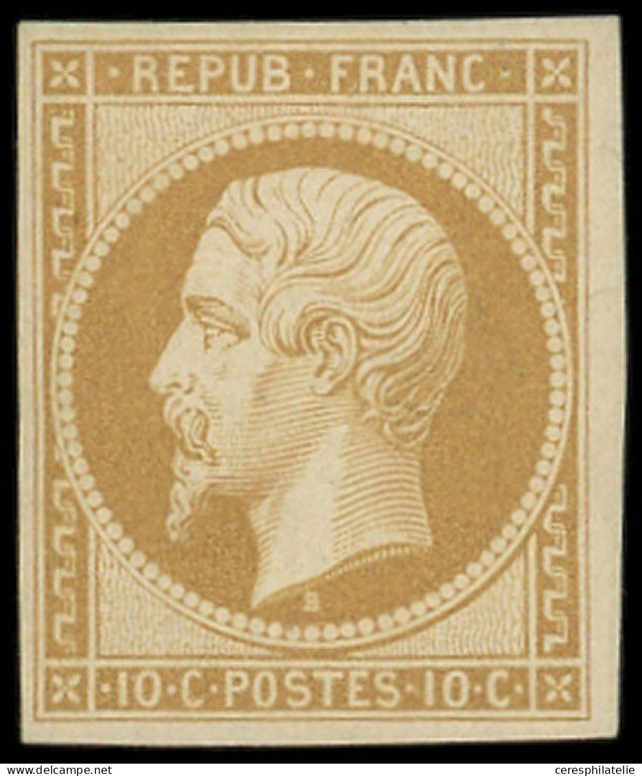 * PRESIDENCE - R9e  10c. Bistre Clair, REIMPRESSION, Gomme Partielle, Sinon TB - 1852 Luis-Napoléon