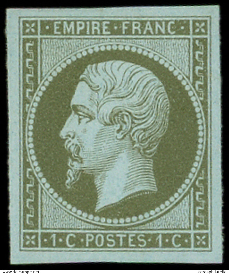 * EMPIRE NON DENTELE - 11    1c. Vert-olive, Bien Margé, Gomme Partiellement Mate, Frais, TTB. Br - 1853-1860 Napoléon III