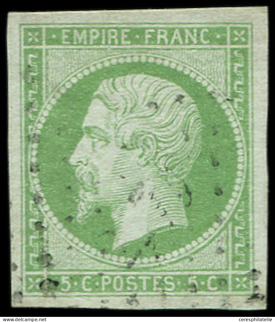 EMPIRE NON DENTELE - 12    5c. Vert, Oblitéré ANCRE, Frappe Légère, Belles Marges, TTB - 1853-1860 Napoléon III.