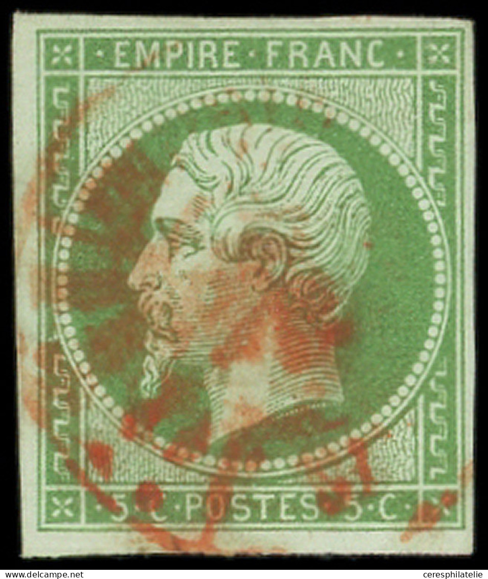 EMPIRE NON DENTELE - 12    5c. Vert, Obl. Càd ROUGE Des Imprimés, TB - 1853-1860 Napoleon III