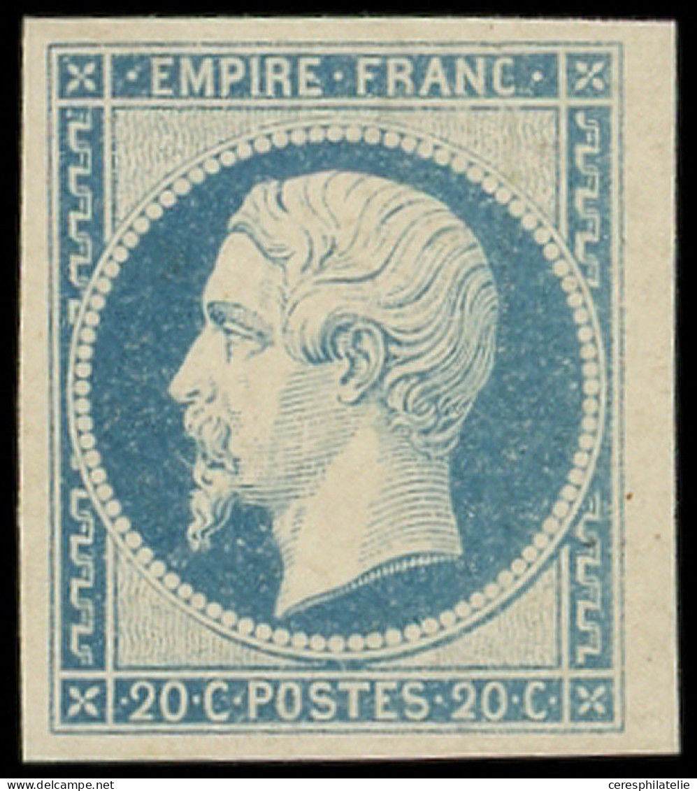 * EMPIRE NON DENTELE - 14Af 20c. Bleu Laiteux, T I, Petit Bdf, TTB. J - 1853-1860 Napoleone III