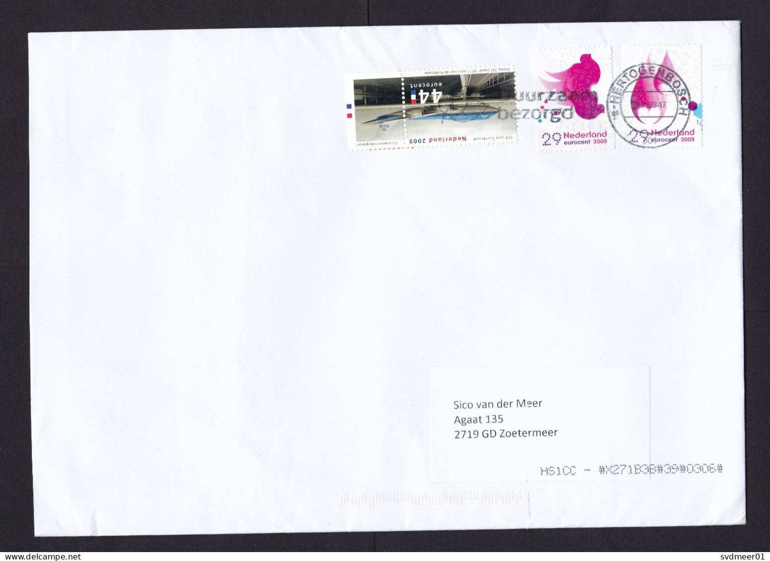 Netherlands: Cover, 2023, 3 Stamps, KLM Boeing 747 Airplane, Peace Pigeon, Flame (minor Crease) - Briefe U. Dokumente