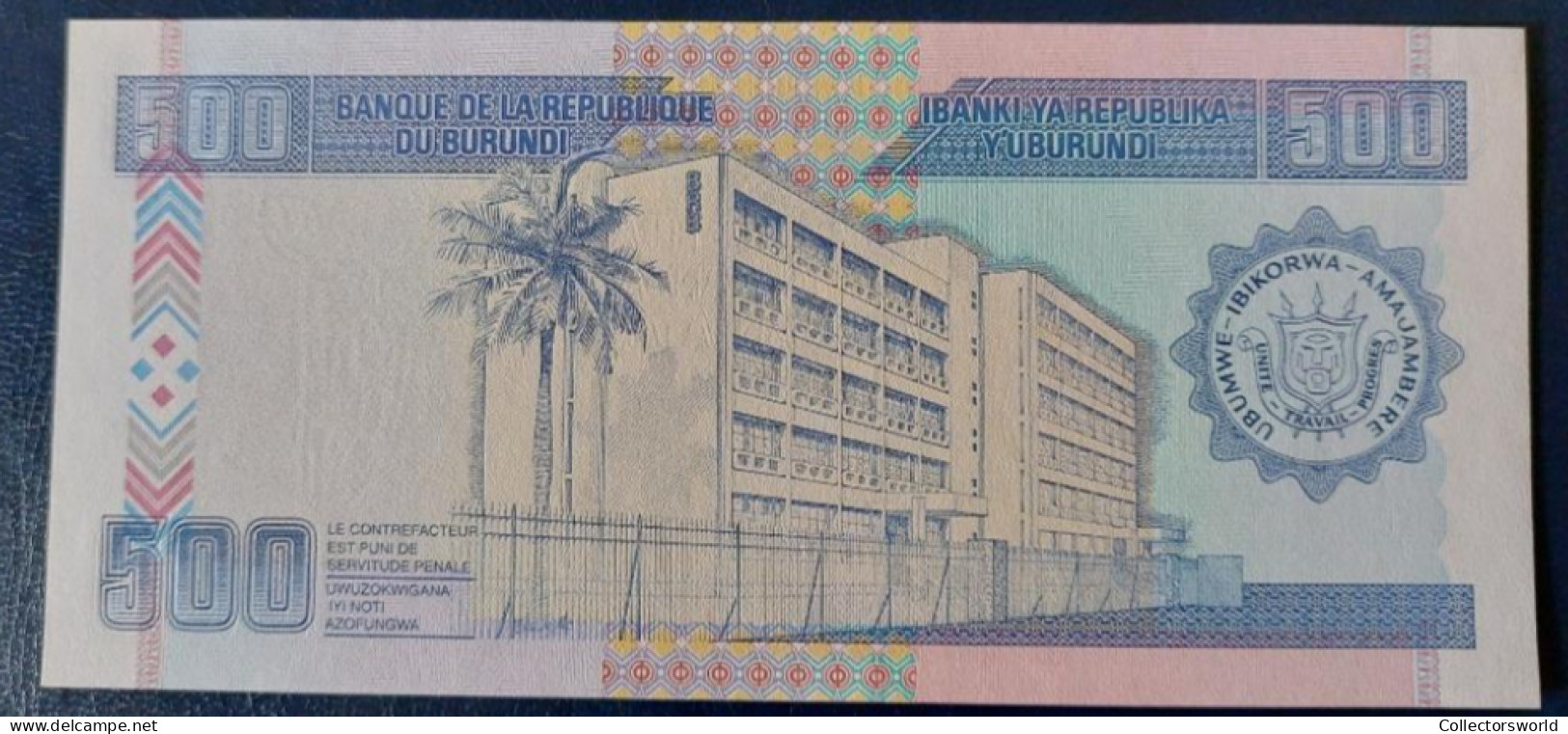 Burundi 500 Francs Jaar 2003 P38B UNC - Burundi