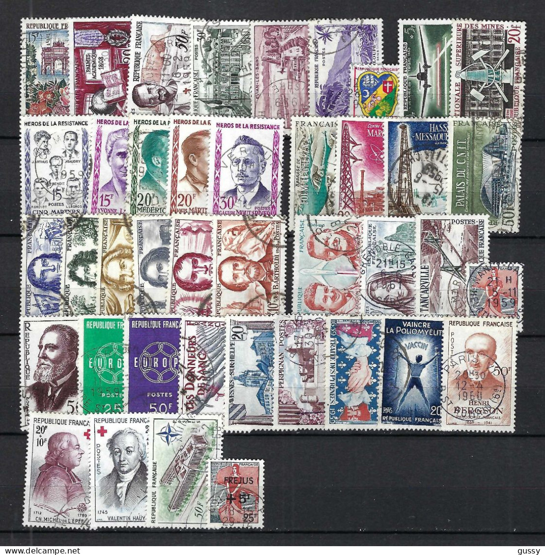 FRANCE 1959: Année Complète Obl., B à TB Obl. - 1950-1959