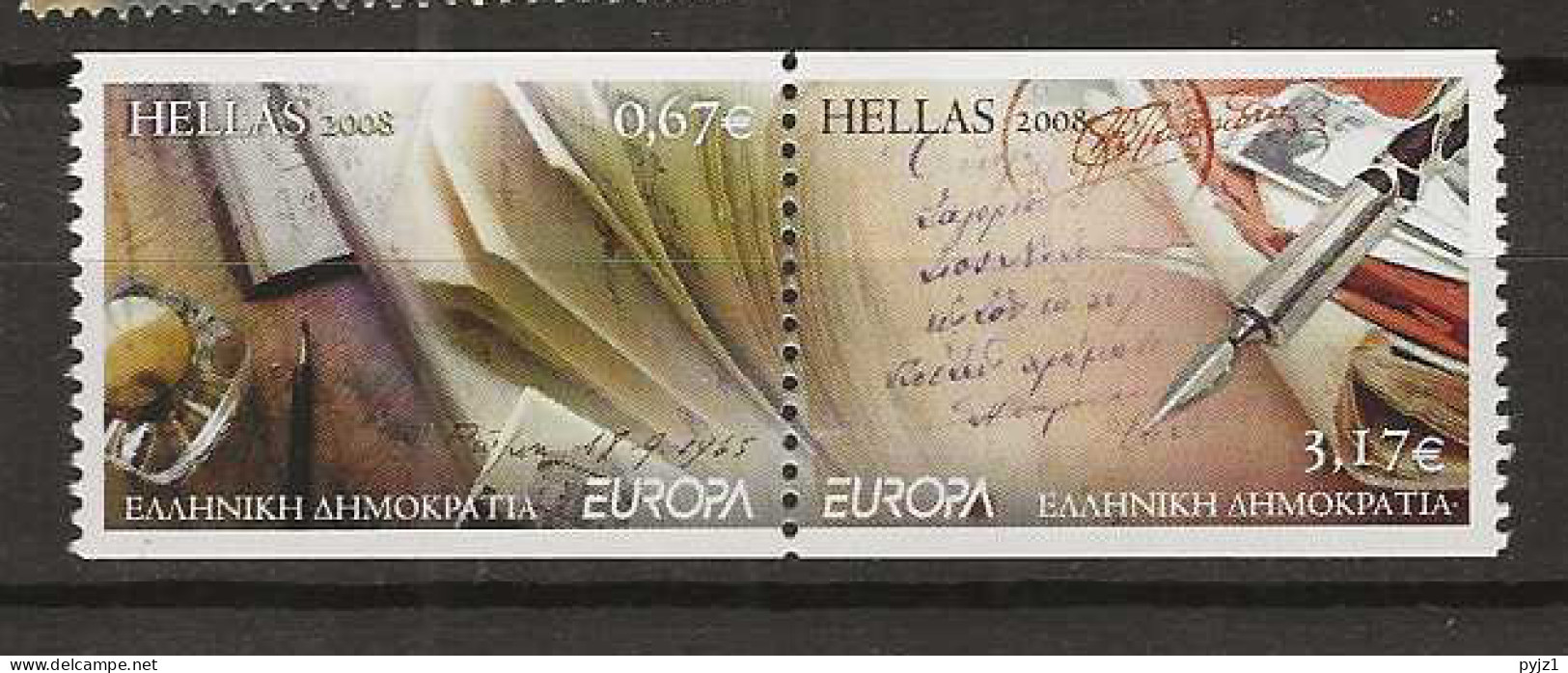 2008 MNH Greece From Booklet Postfris** - 2008