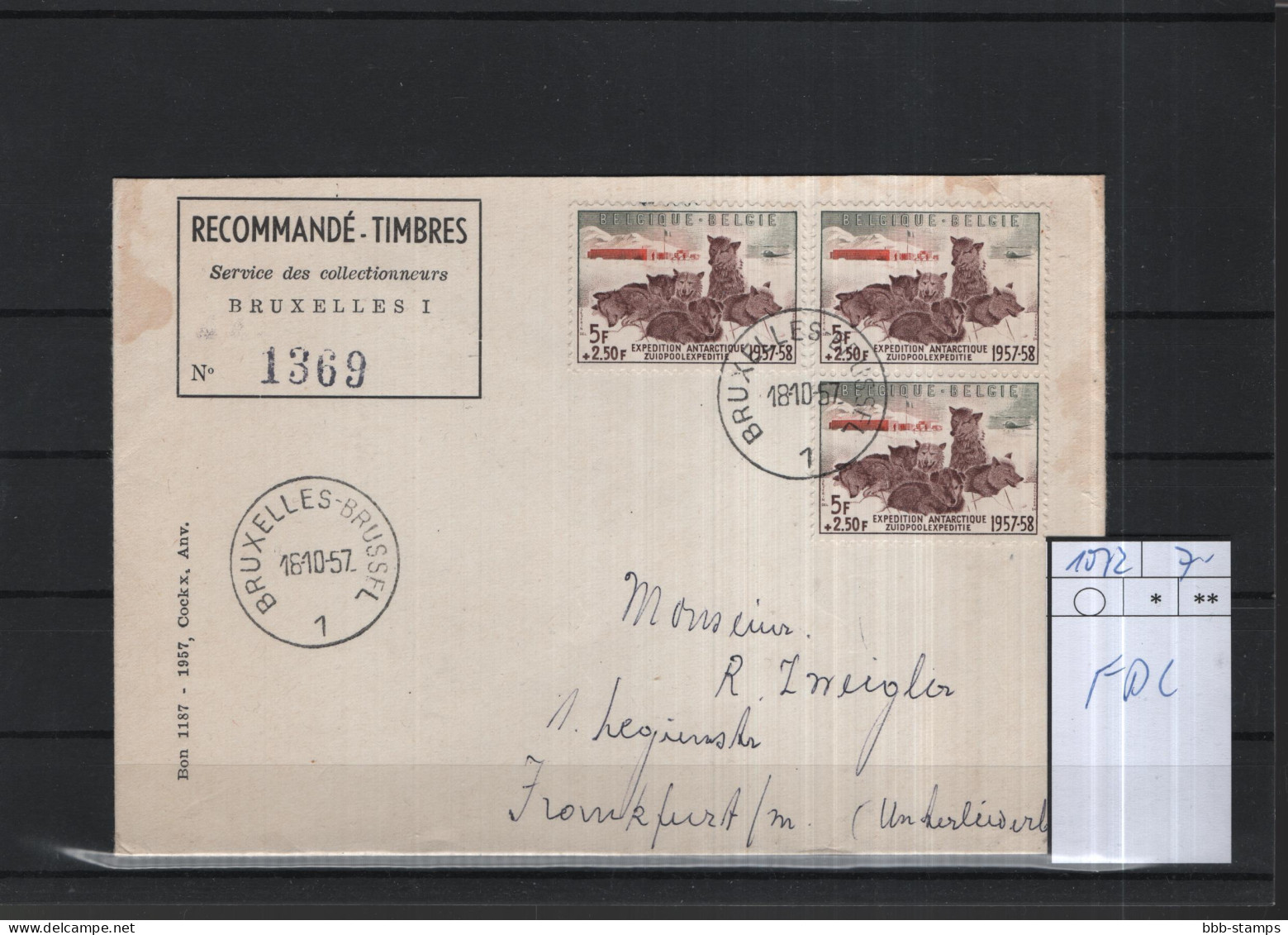 Belgien Michel Cat.No. FDC 1072 - 1951-1960