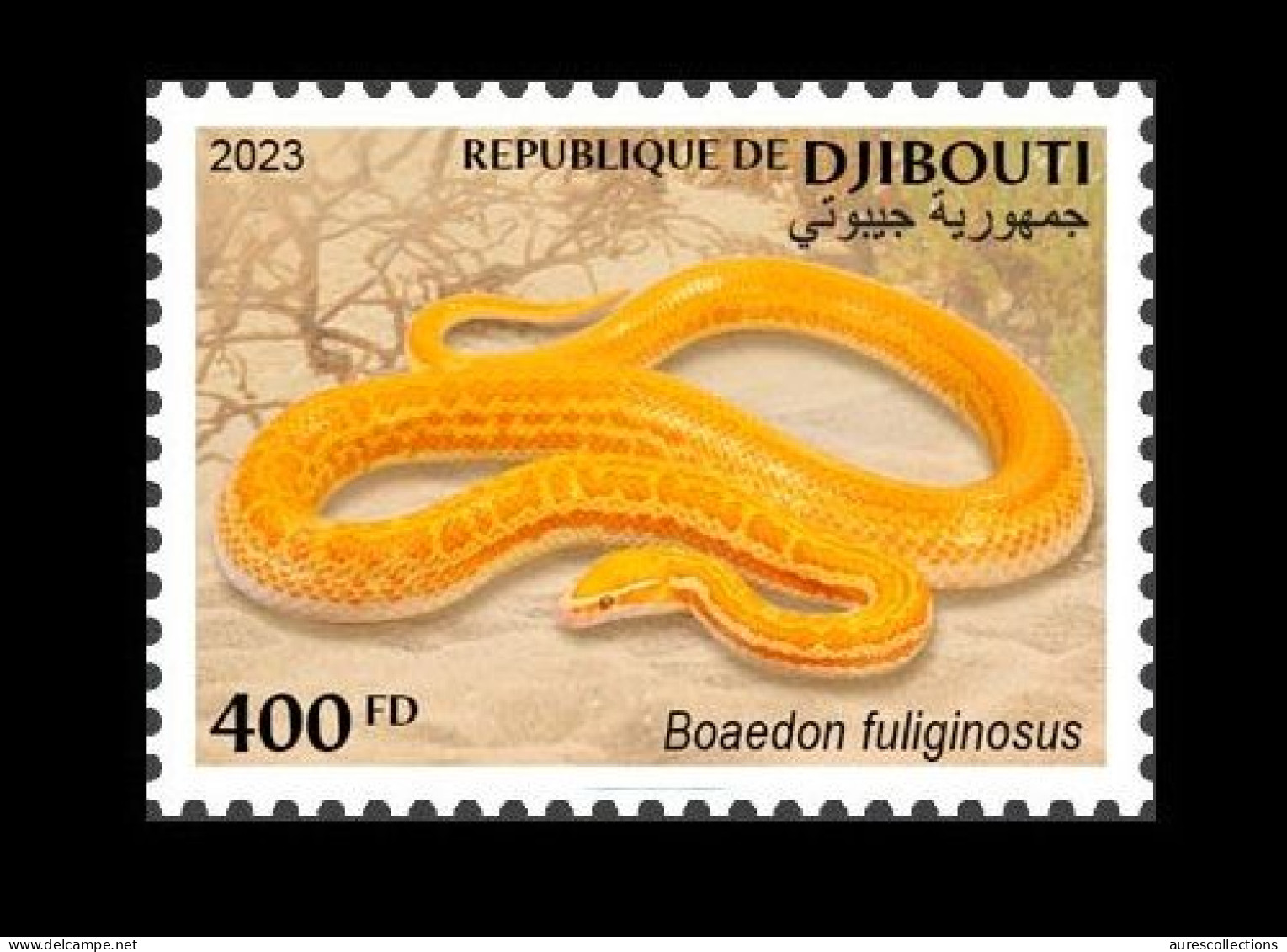 DJIBOUTI 2023 STAMP 1V 400F - REPTILES - SNAKE SNAKES SERPENT SERPENTS - MNH - Serpents