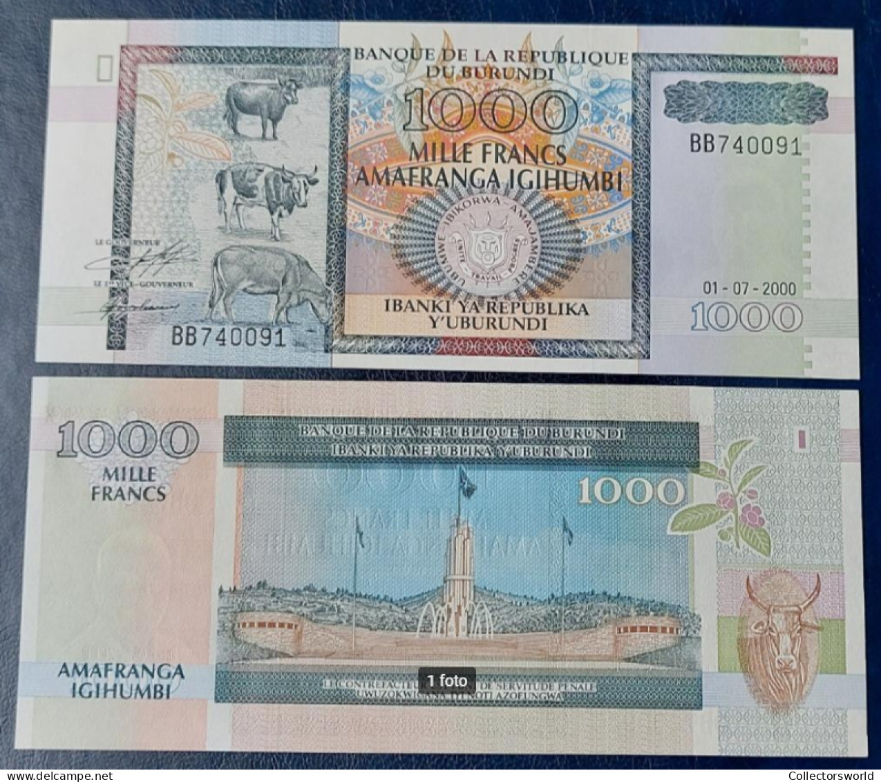 Burundi 1000 Francs P 39C Year 2000 UNC - Burundi