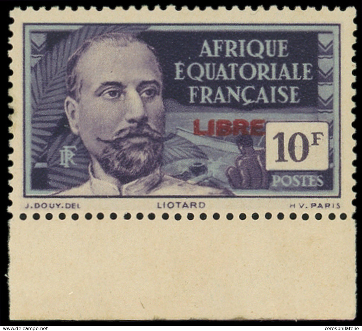 ** A.E.F. 137a : 10f., DOUBLE Surcharge LIBRE, Bdf, TB. C - Otros & Sin Clasificación