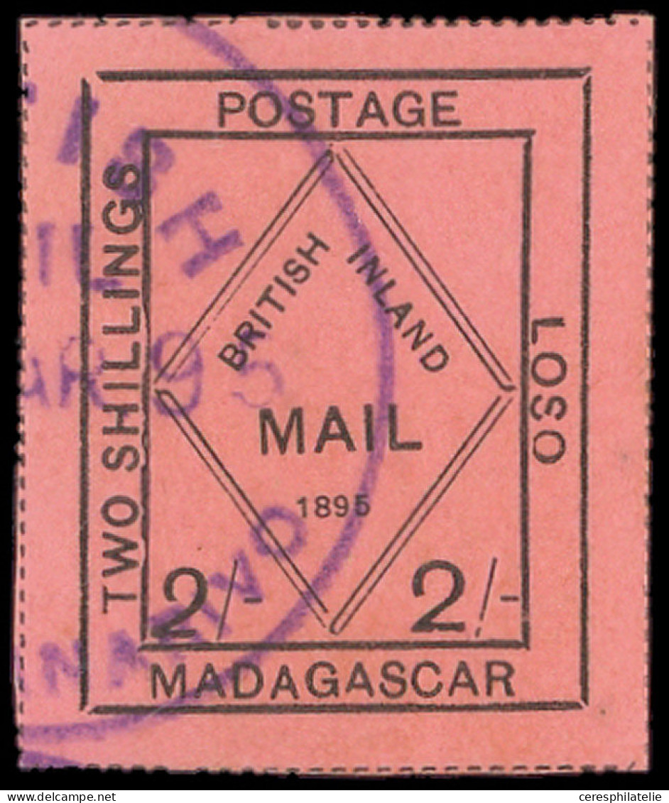 MADAGASCAR Courrier Consulaire Britannique 53a : 2s. Noir S. Rose, "2" De Gauche Penché, Obl., TB - Other & Unclassified