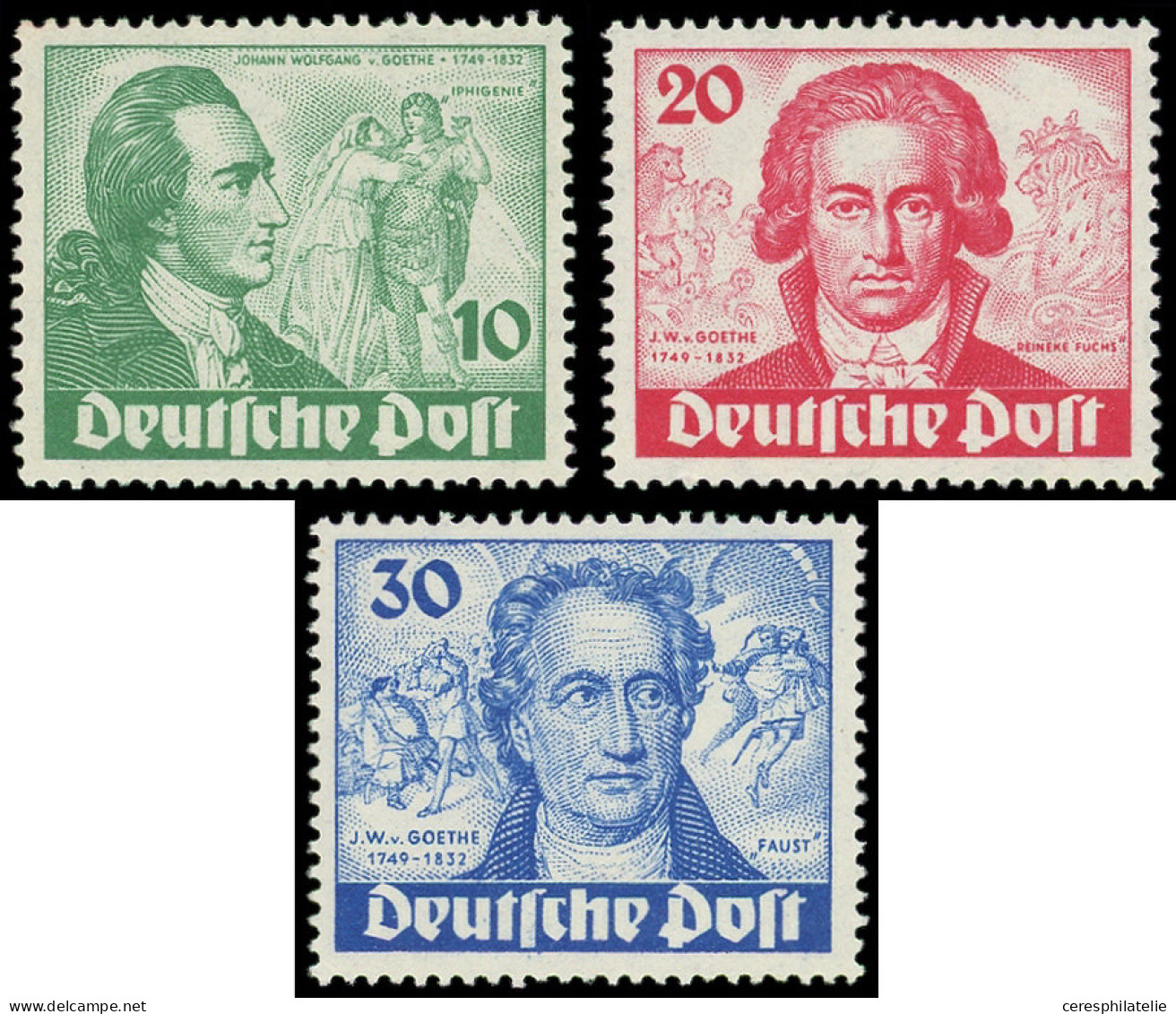 ** BERLIN 51/53 : Goethe, TB - Unused Stamps