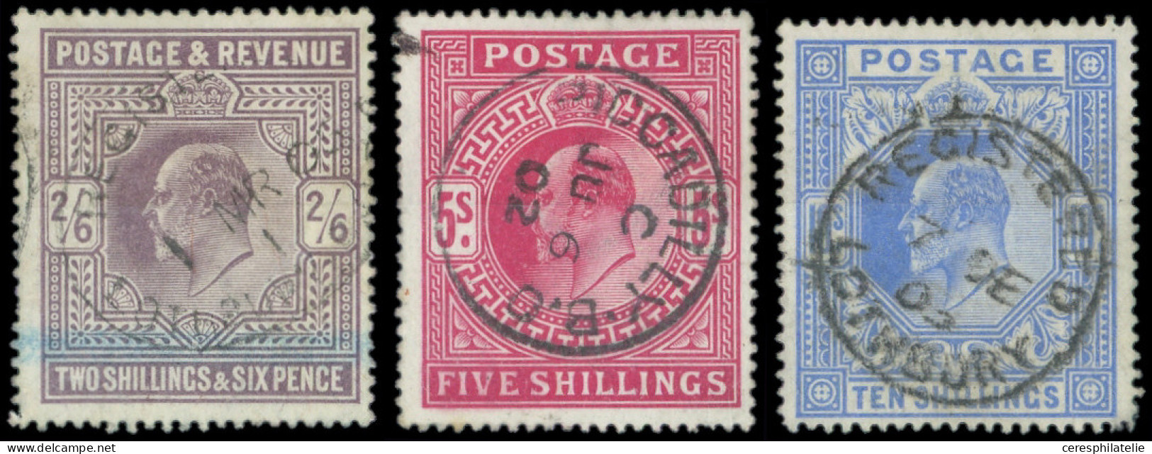 GRANDE BRETAGNE 118/20 : 2/6 Violet, 5s. Rouge Carminé Et 10s. Bleu, Obl., TB - Used Stamps