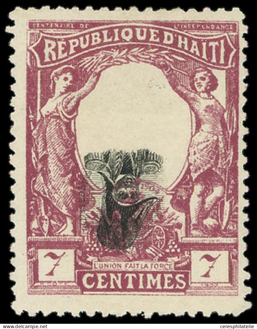 * HAITI 80 : 7c. Lilas Et Noir, Centre Renversé, TB - Haití