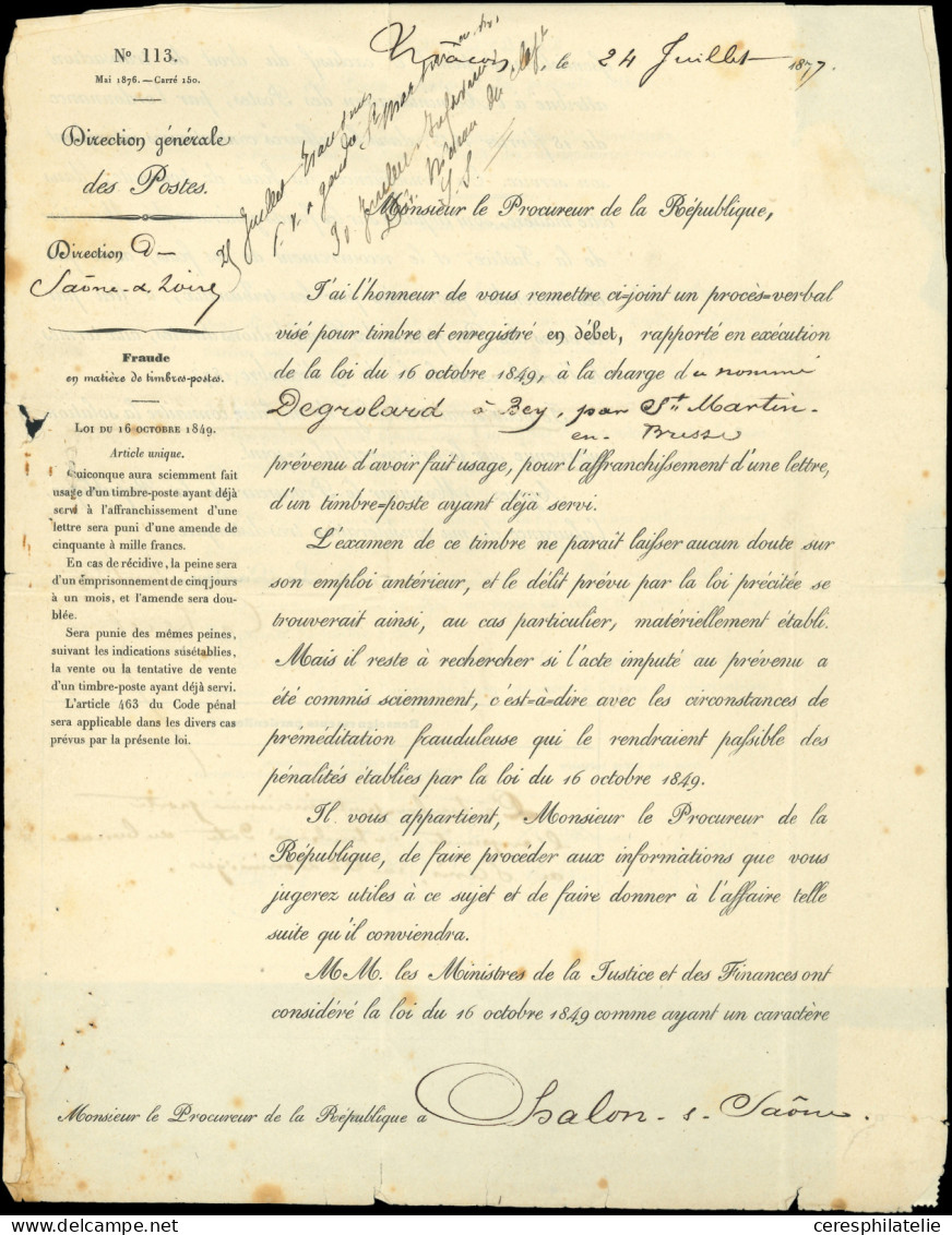 Let 3 Lettres Aff. N°14A, 29B Et 90 Avec Taxe Pour Timbres Ayant Déjà Servi + 4 Documents Relatifs à La Taxation, TB - Colecciones (en álbumes)