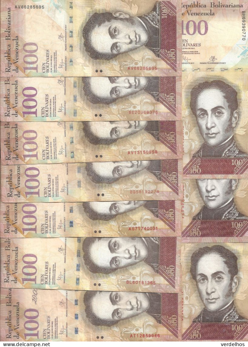 VENEZUELA 100 BOLIVARES 2015 VF P 93 I  ( 10 Billets ) - Venezuela