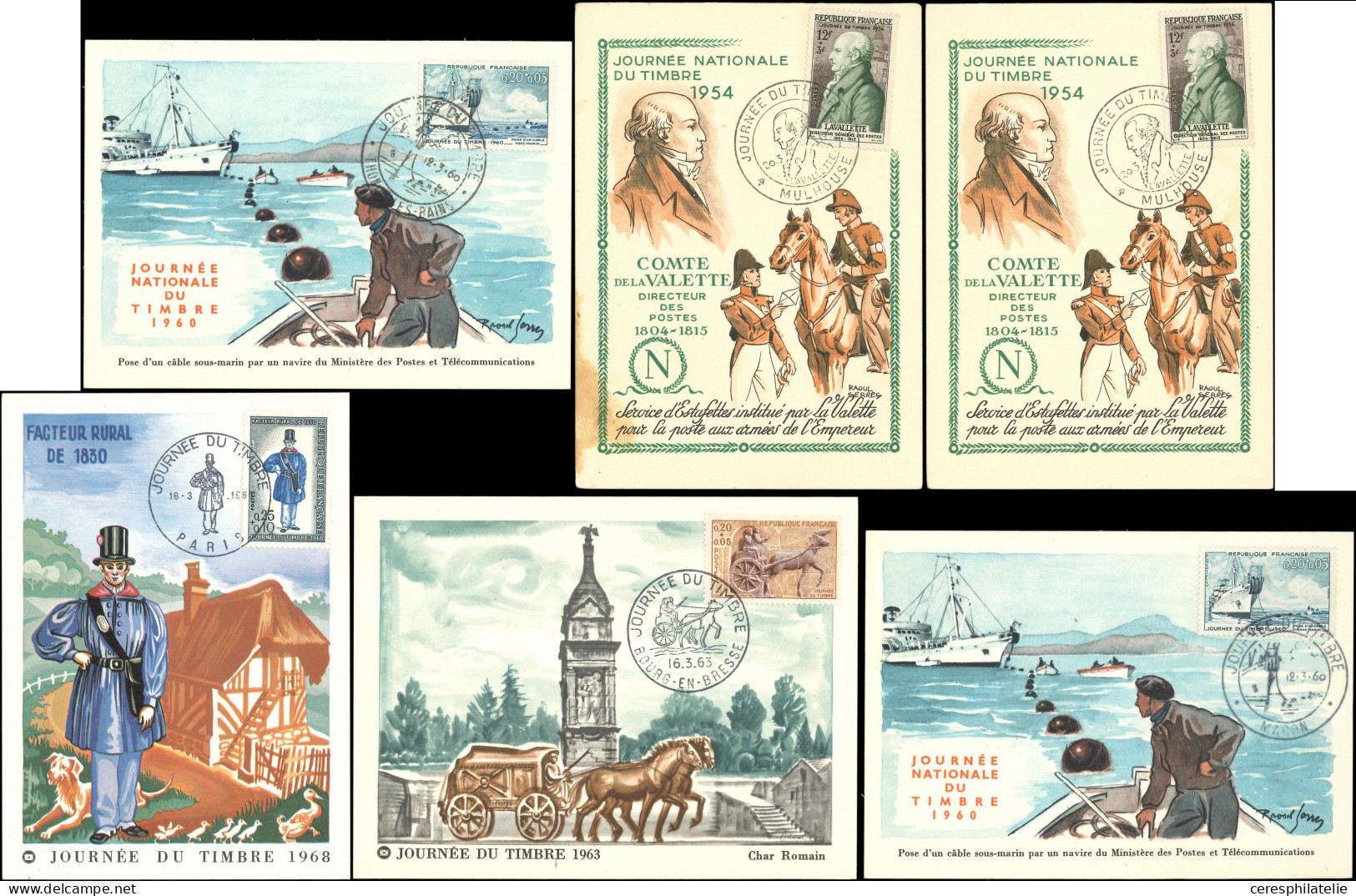 Let Journée Du Timbre 1943-75, Lot De 17 CL Ou CP, TB - Collections