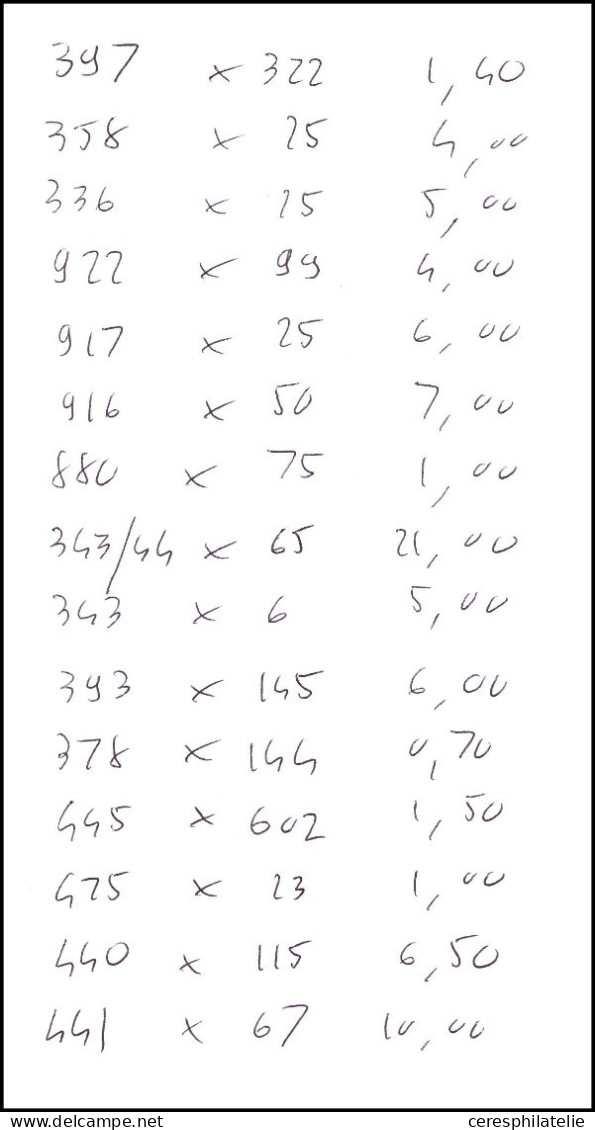 ** Lot De Timbres En Feuilles, Panneaux Ou Petits Blocs Entre N°336 Et 922, En Général Valeurs Moyennes, Liste Disponibl - Collezioni (in Album)