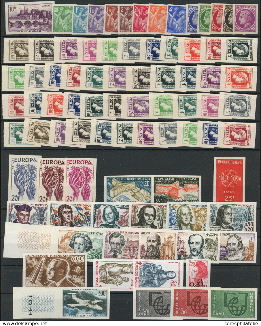 ** Lot De Non Dentelés Et Essais De Couleur De 1941 à 1988, TB - Collezioni